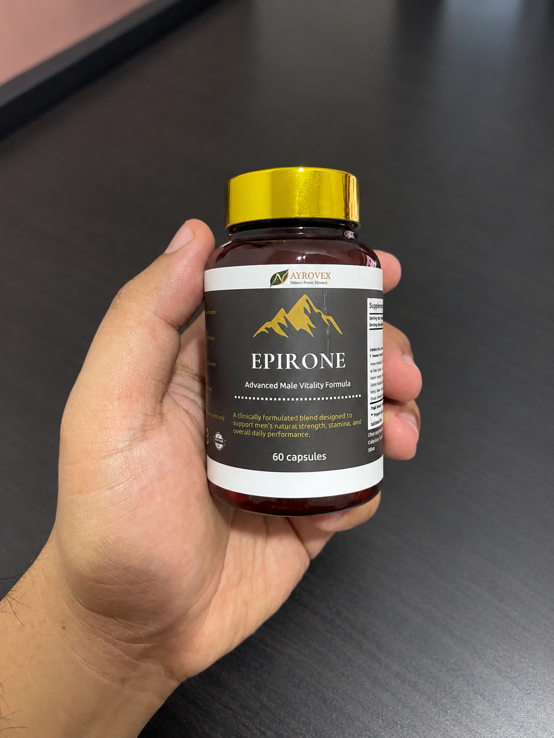 Botol Epirone sebenar di tangan